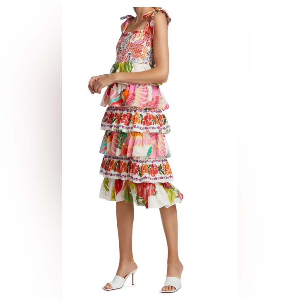 FARM RIO Smocked Dress with Ruffles Style#297704